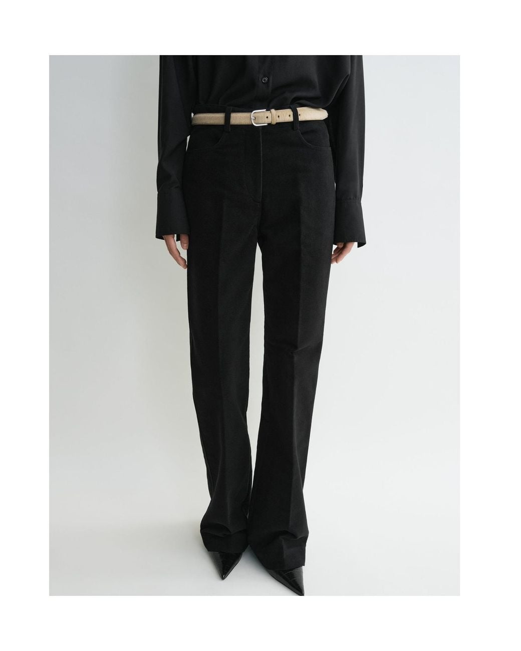 Totême  Black Totême Mid-Rise Tailored Trousers
