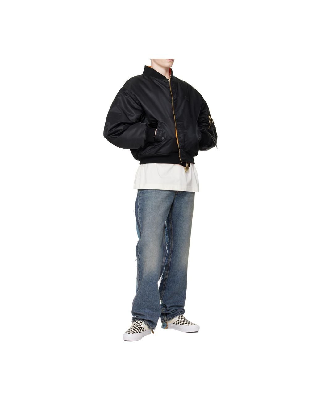 Vetements Black Zip-Fastening Bomber Jacket for men