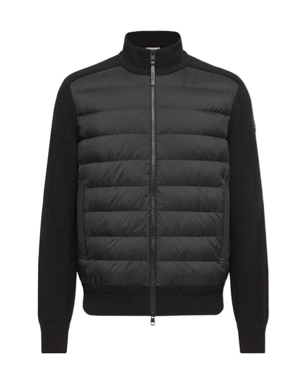 Moncler Gray Padded Zip-Up Cardigan for men