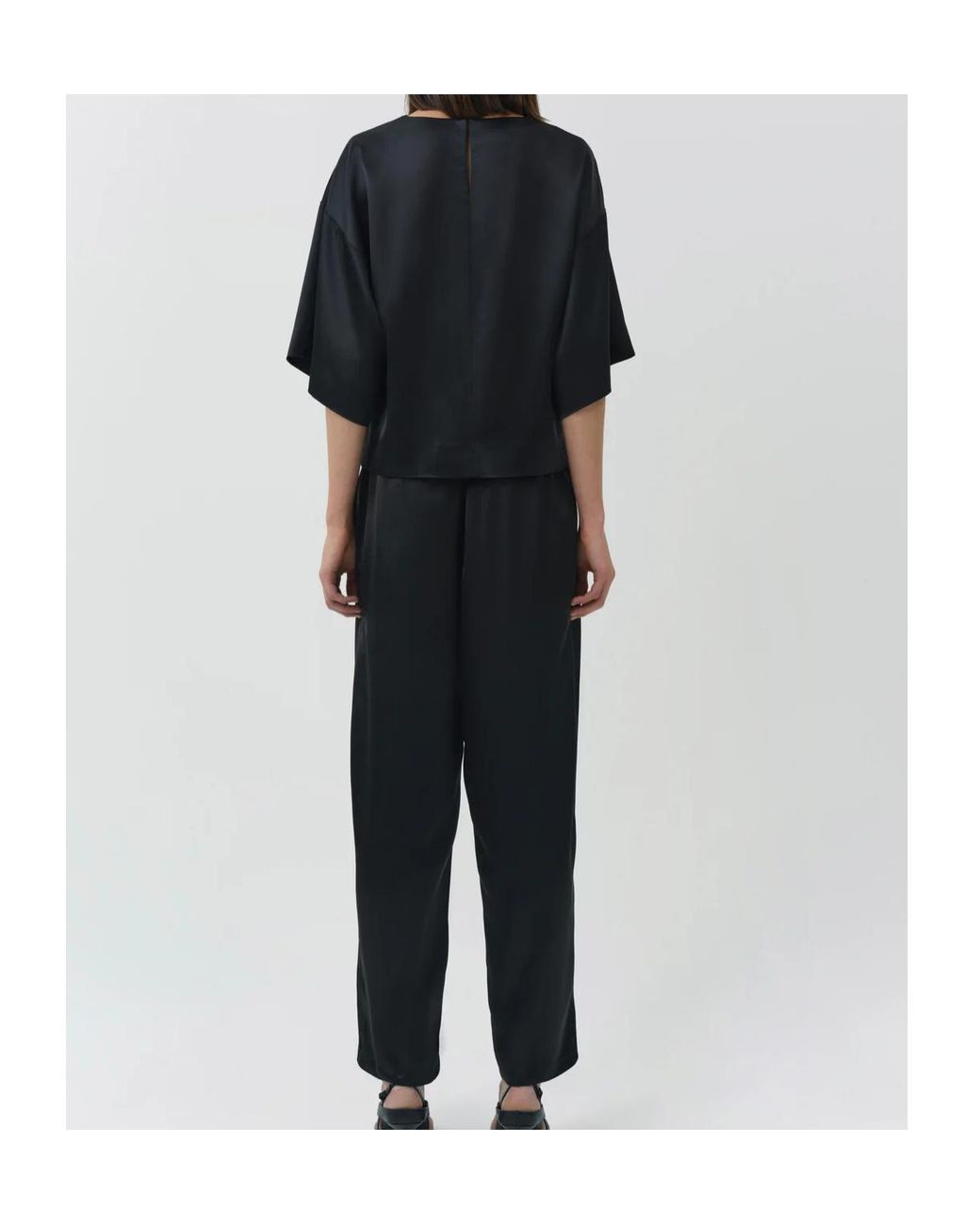 Jonathan Simkhai Black Satin Blouse