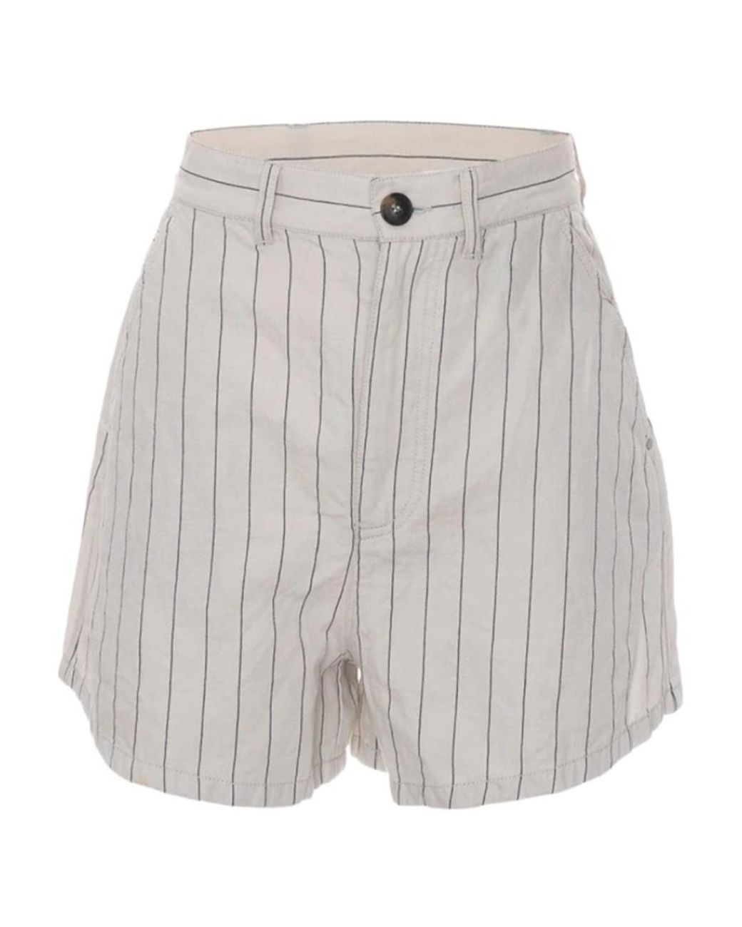Emporio Armani Gray Striped High-Waisted Shorts