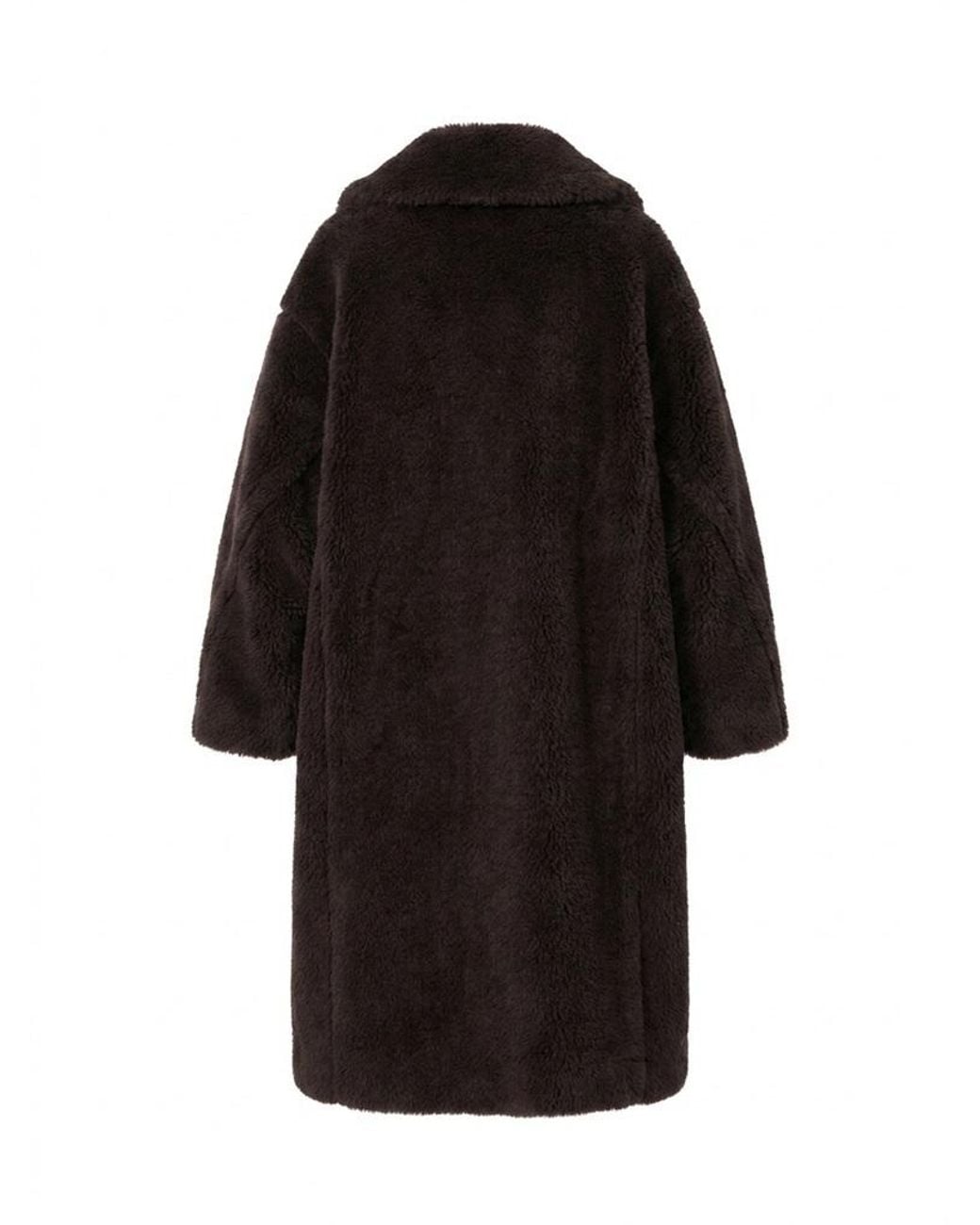 Max Mara Black Alpaca-Wool-Silk Teddy Bear Icon Coat