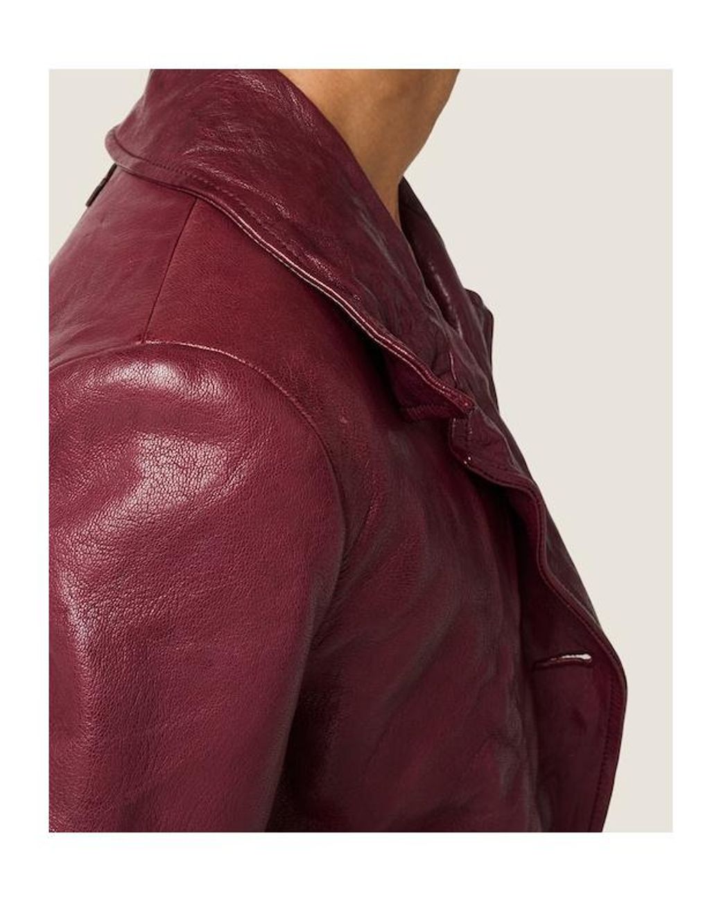 Miu Miu Purple Leather Coat