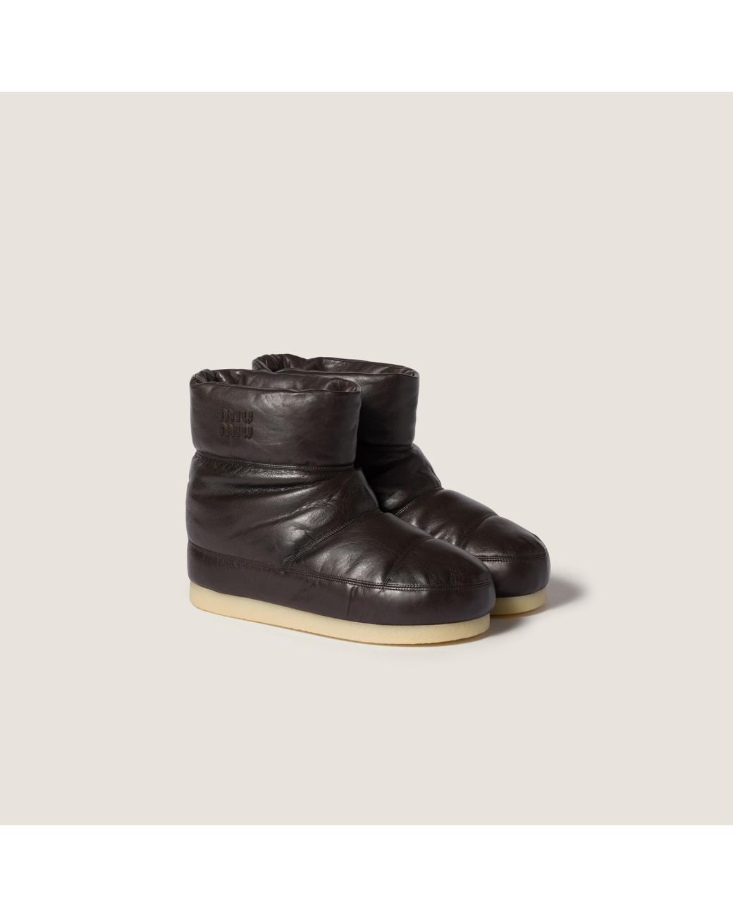 Miu Miu Black Padded Nappa Leather Booties