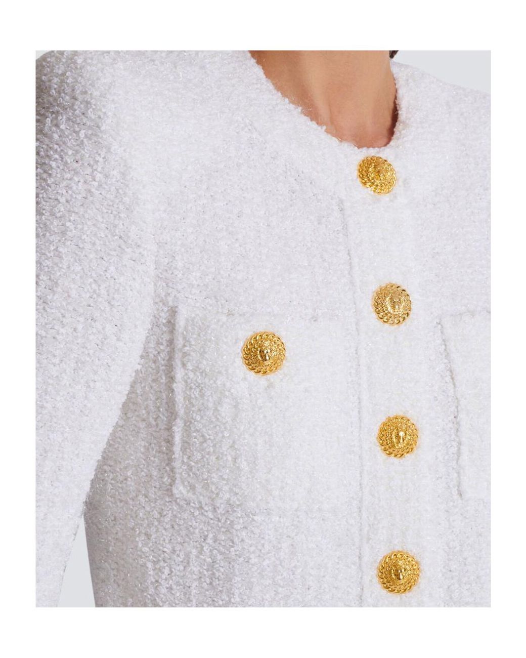 Balmain White Tweed Jackets