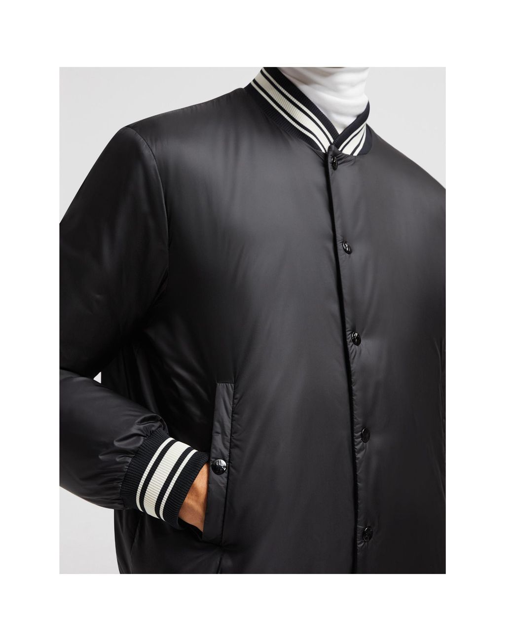 Moncler Black Reversible Button-Up Jacket for men
