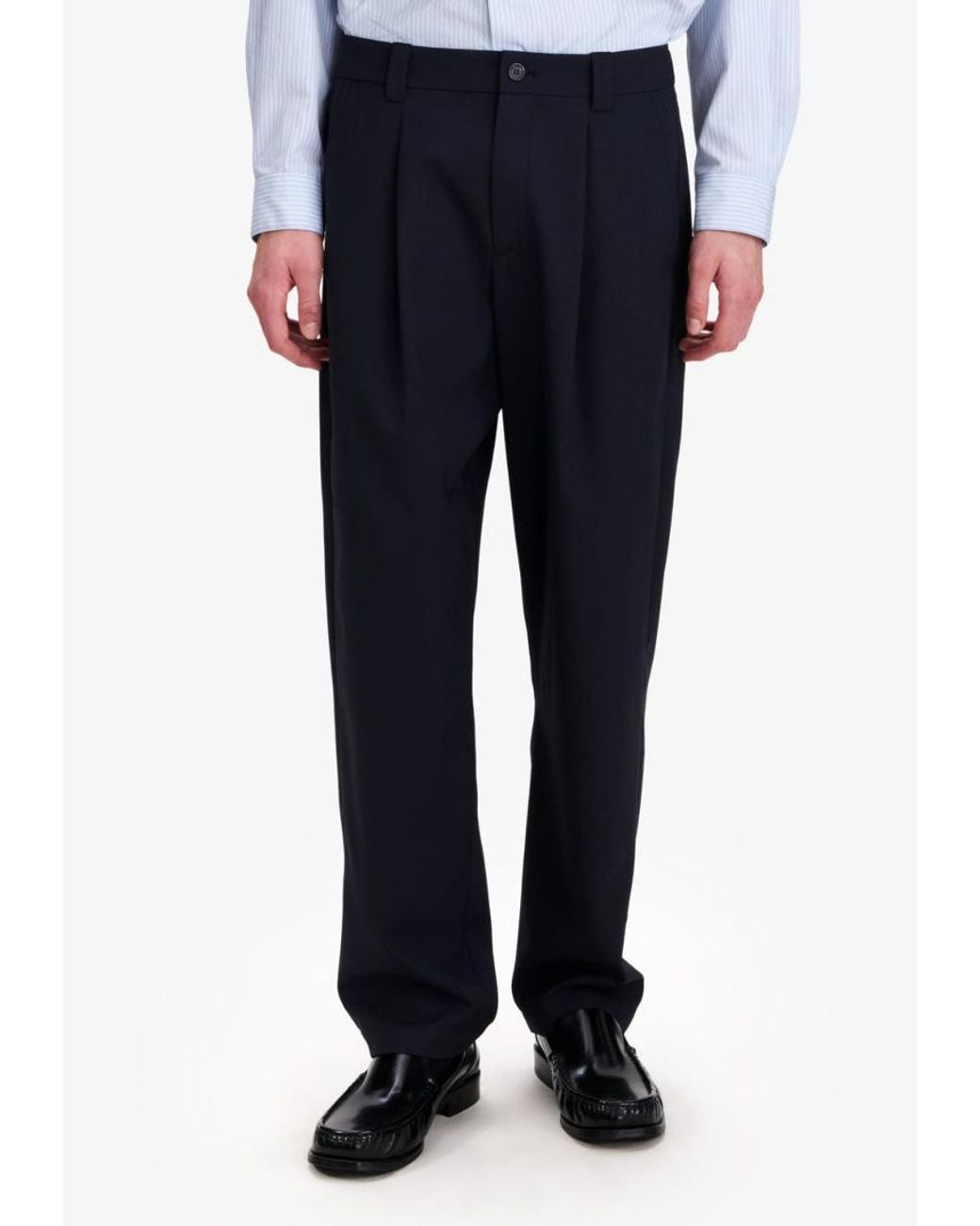 A.P.C. Blue Loose Barrel Pants for men