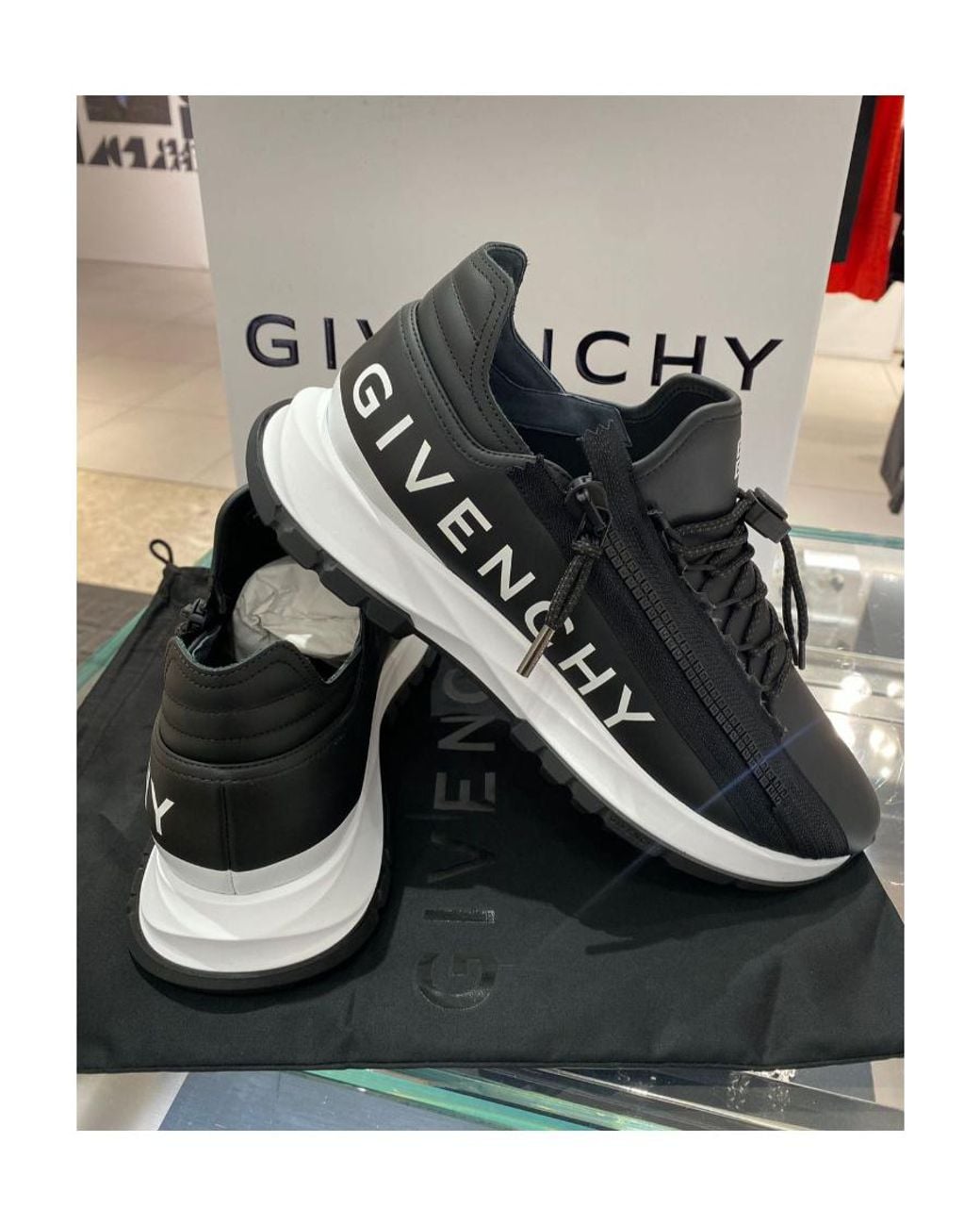 Givenchy Black Spectre Runner Lace-Up Sneakers for men