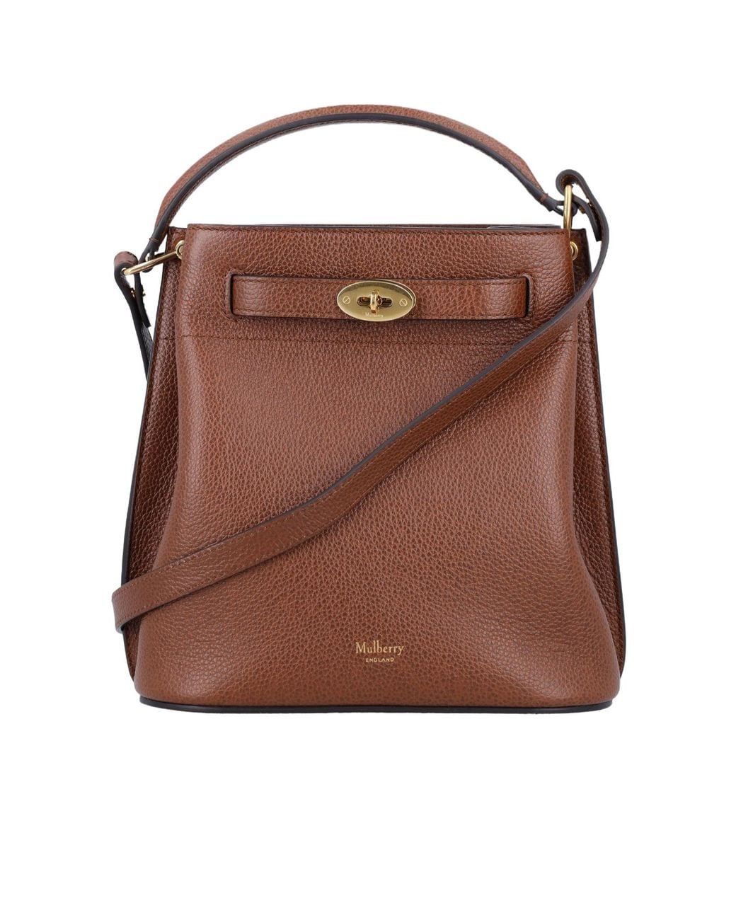 Mulberry Brown Islington Logo-Embossed Bucket Bag
