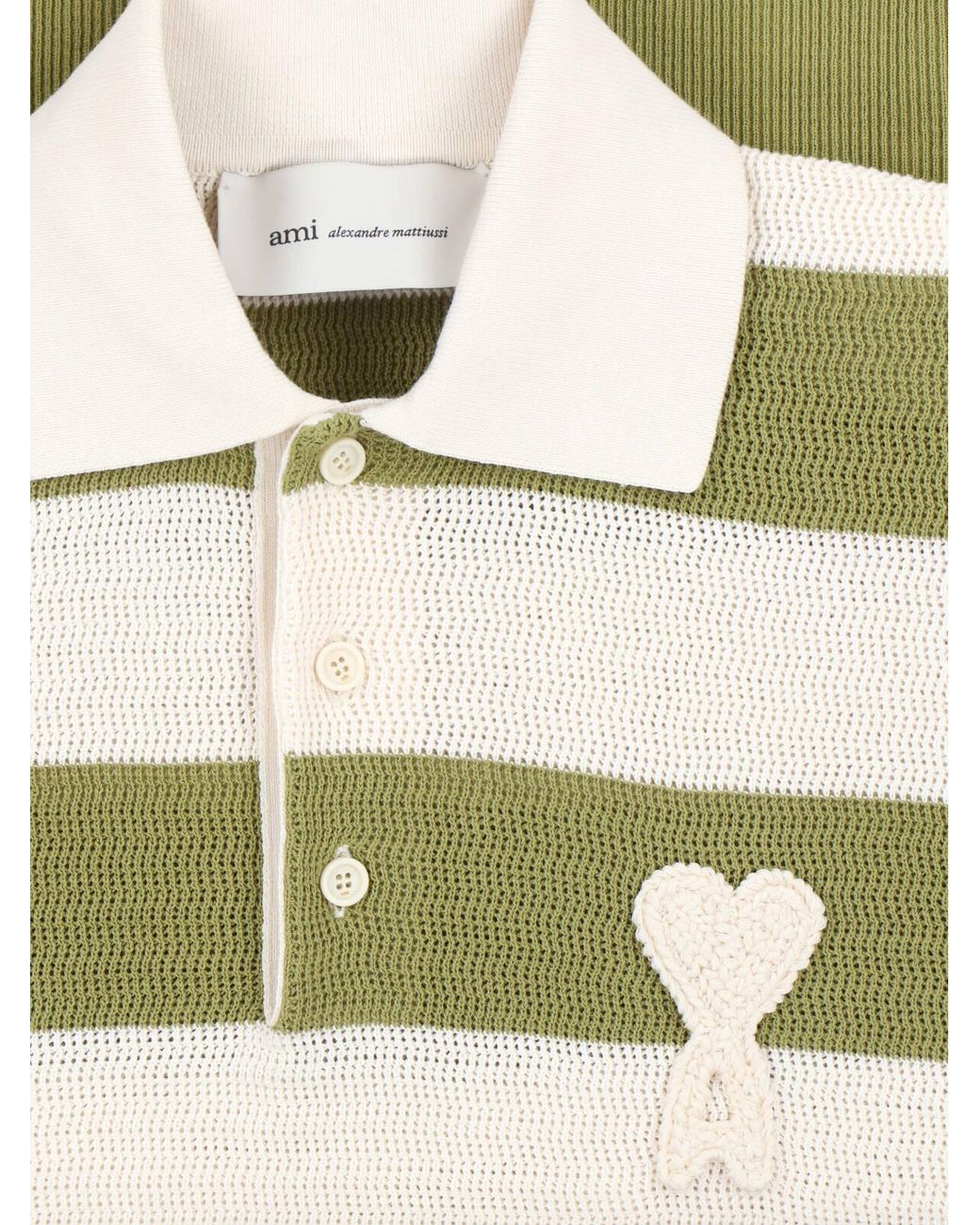 AMI Metallic Ami Ami De Coeur Short Sleeved Polo Shirt