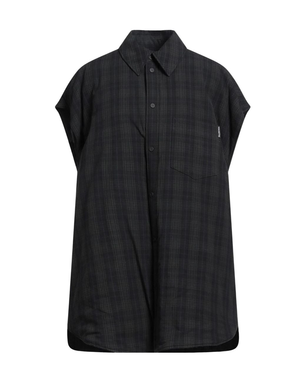 Balenciaga Black Simple Checkered Coat