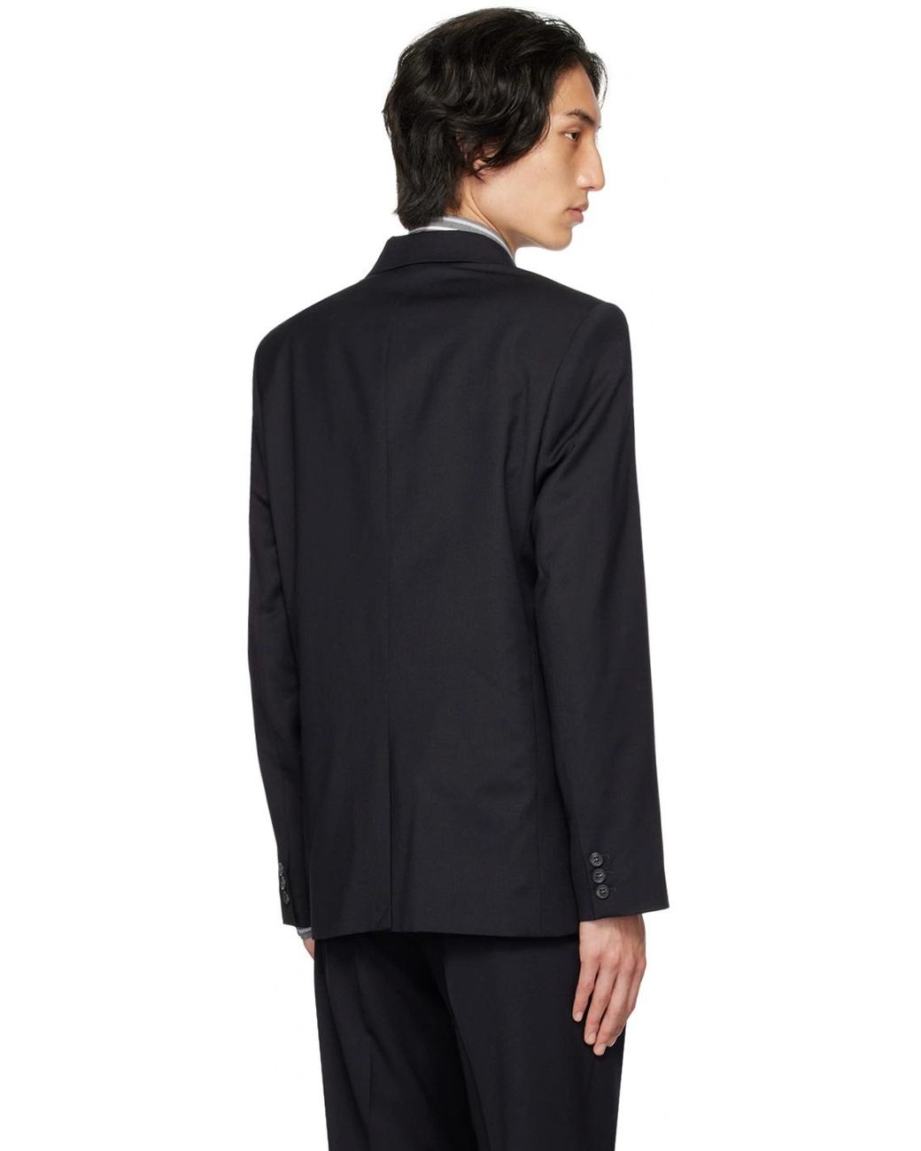 A.P.C. Blue Harry Button-Down Suit Coat for men