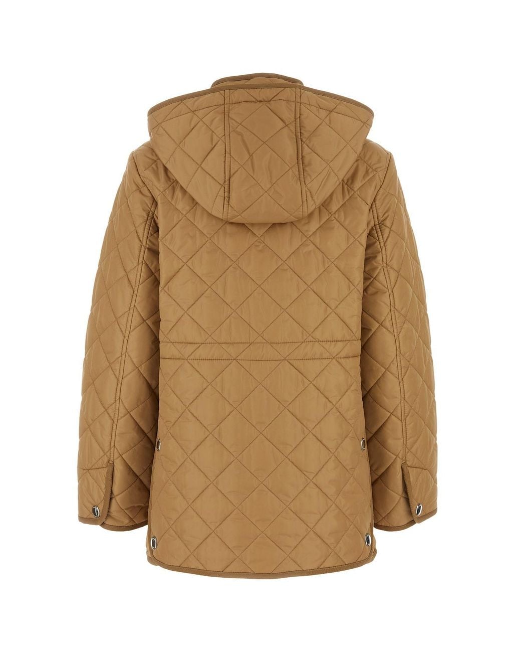 Burberry Natural Diamond-Quilted Drawstring Waist Hooded Jacket