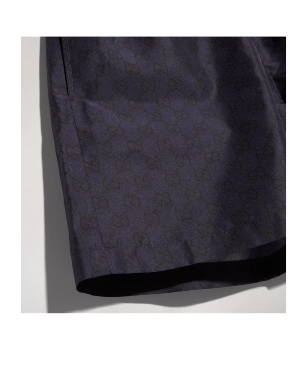 Gucci Blue Printed Polyester Poplin Swim Shorts for men