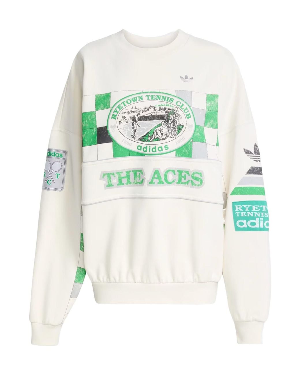 Adidas Originals Blue Checkers-Print Sweatshirt