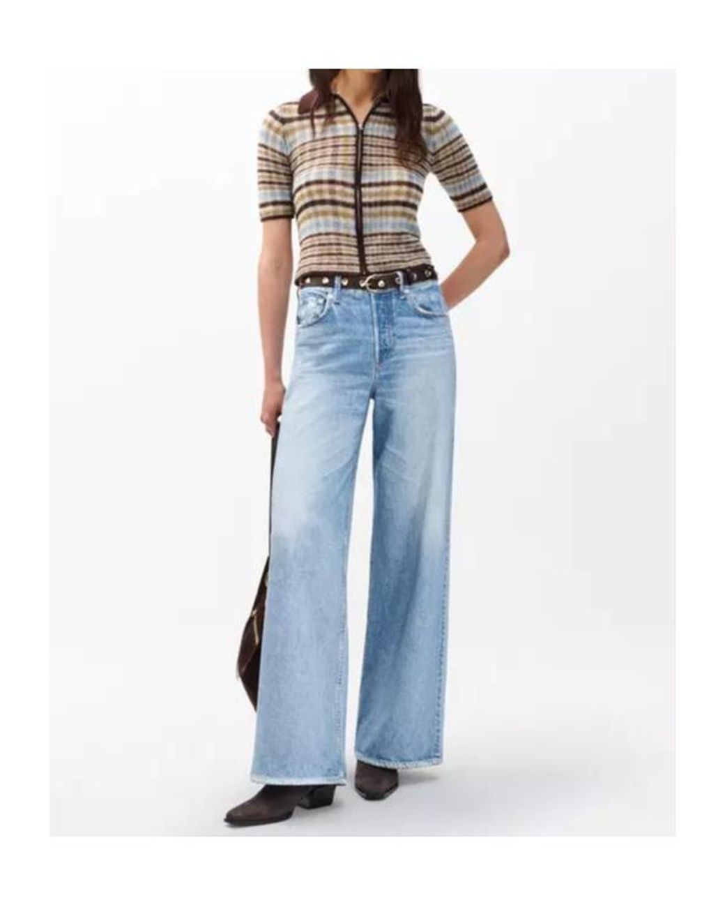 Rag & Bone Blue Wide-Leg Jeans
