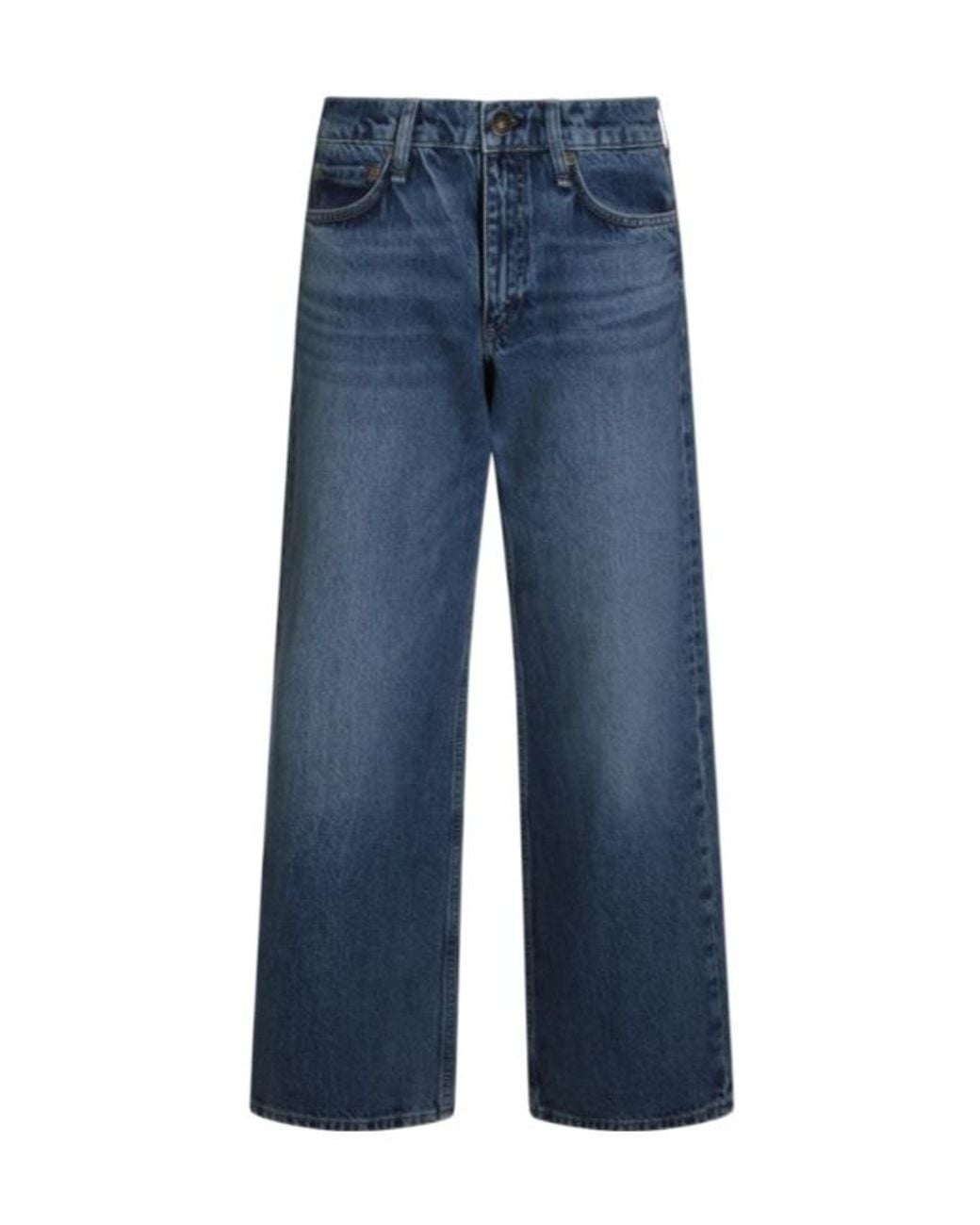 Rag & Bone Blue Logo Patch Straight-Leg Jeans