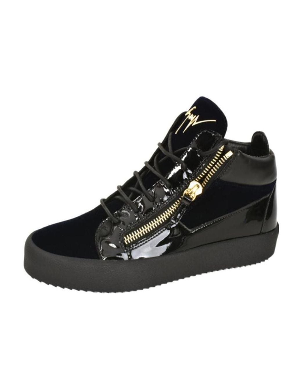 Giuseppe Zanotti Black Splicing Platform Sole Casual Sneakers for men