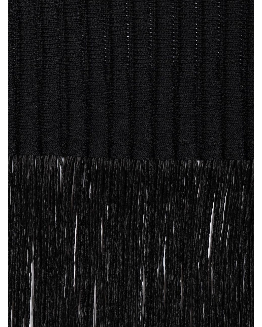 Alaïa Black Fringed Maxi Skirt