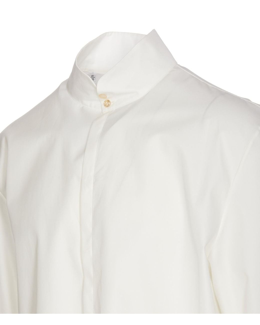 Saint Laurent White Button Detailed Long-Sleeved Shirt for men
