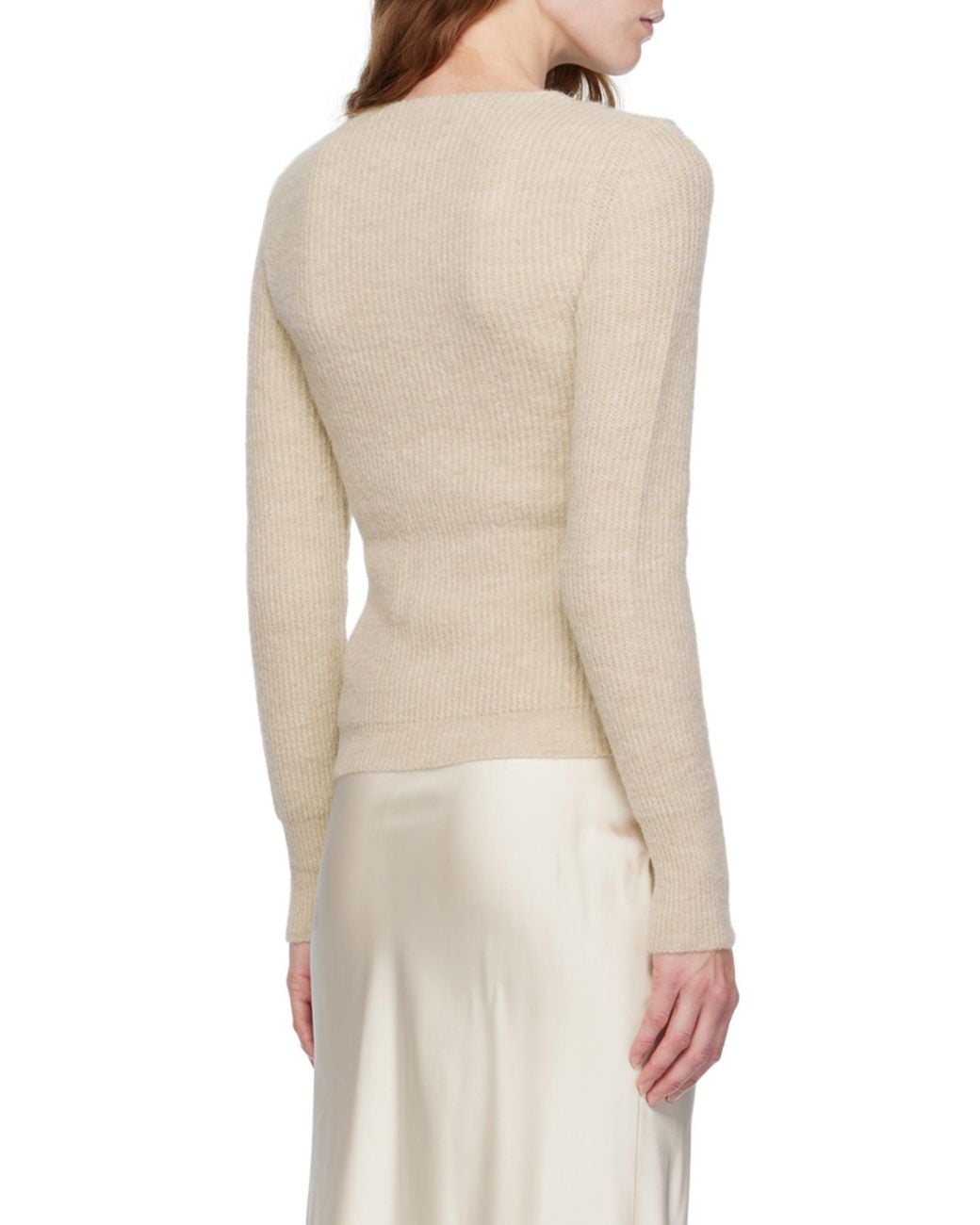Jacquemus Natural La Pau Cut-Out Long-Sleeved Cardigan