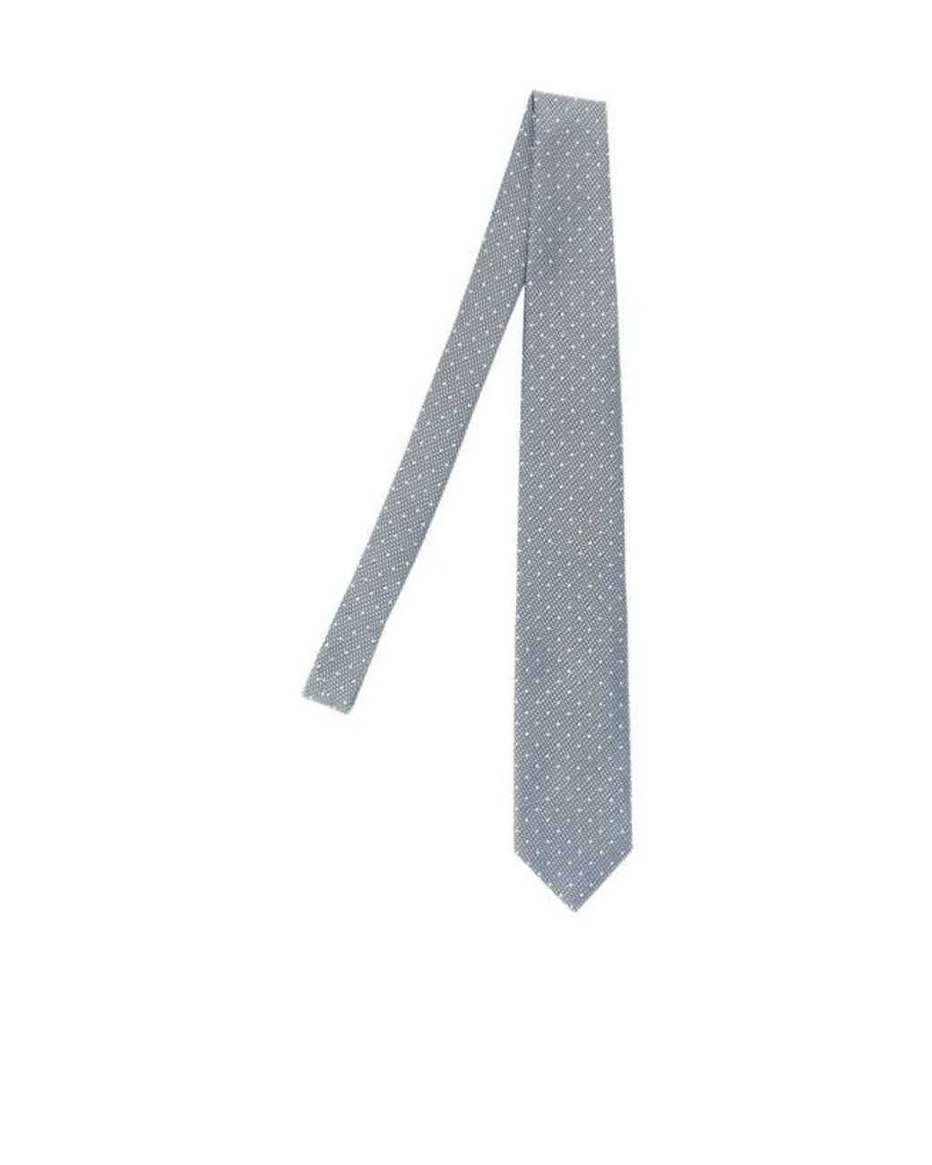 Tom Ford Blue Pointed Tip Polka Dot Tie for men