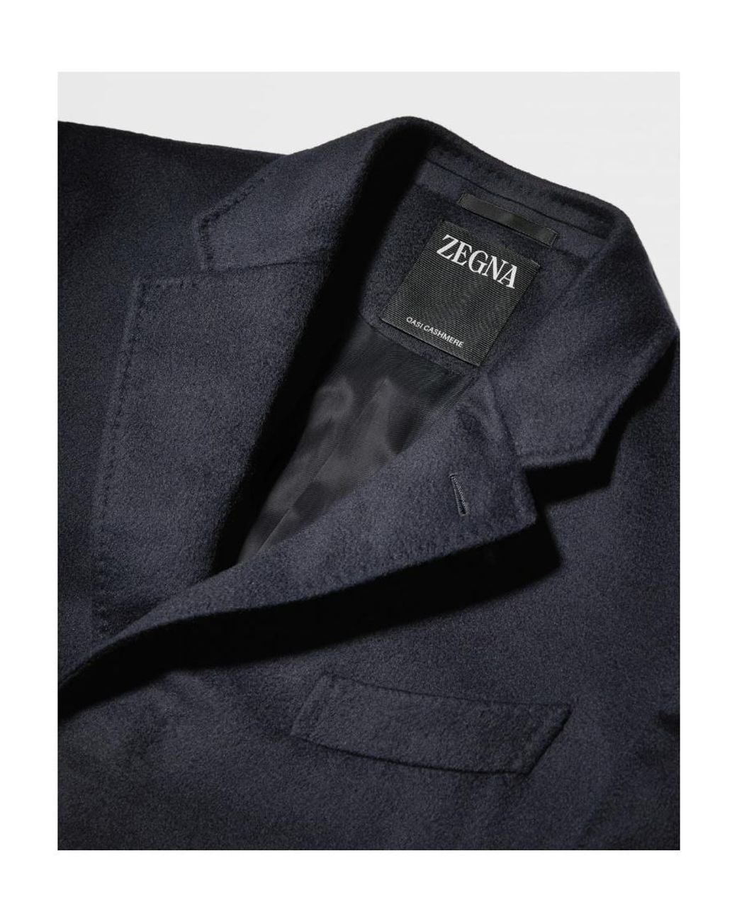 Zegna Blue Oasi Single-Breasted Coat for men