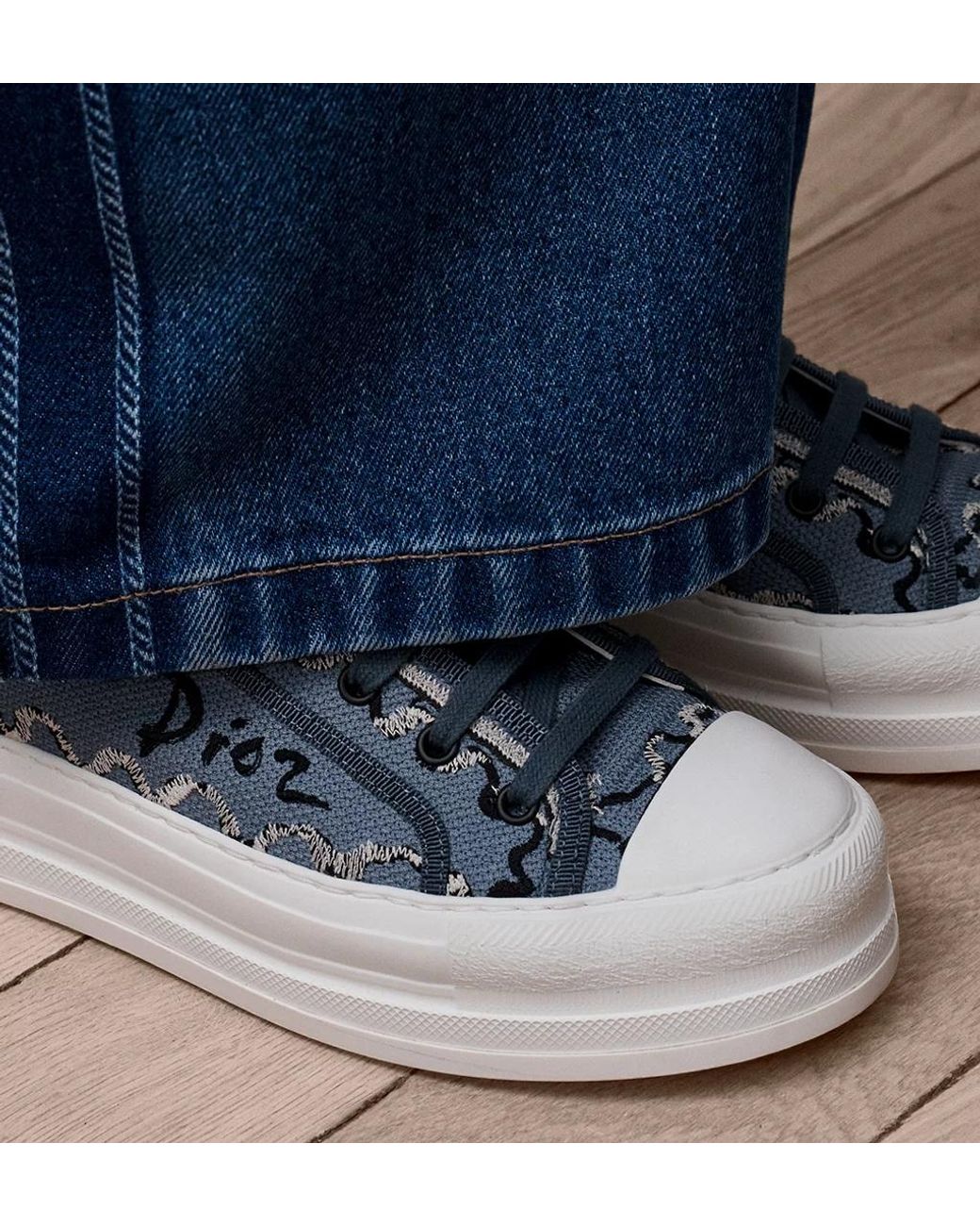 Dior Blue Iviera Walk'N' Platform Sneaker