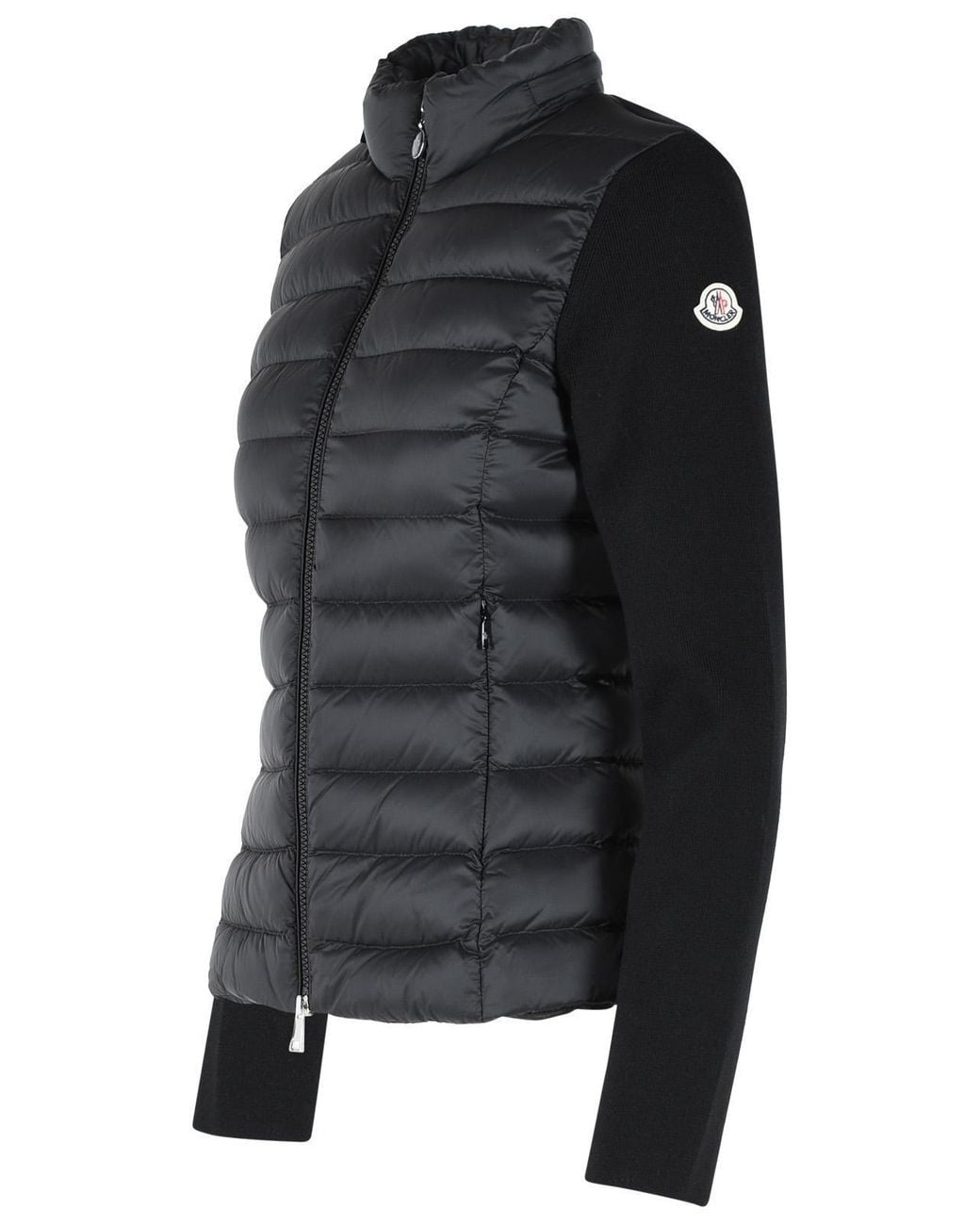 Moncler Black Quilted Zip-Up Cardigan
