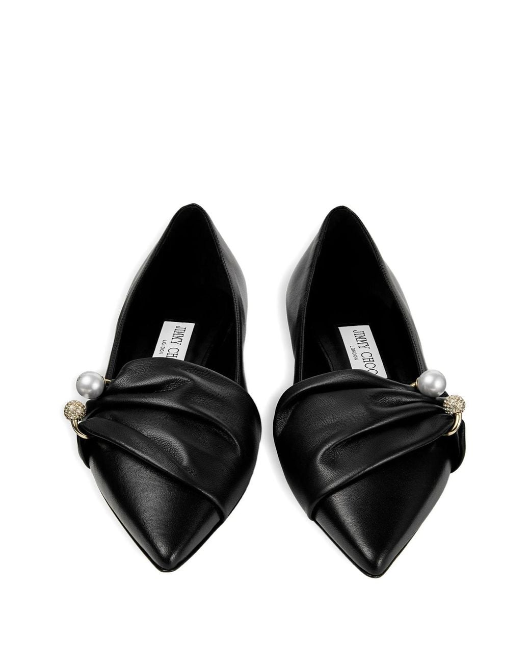 Jimmy Choo Black Rafi Embellished Ballet Flats