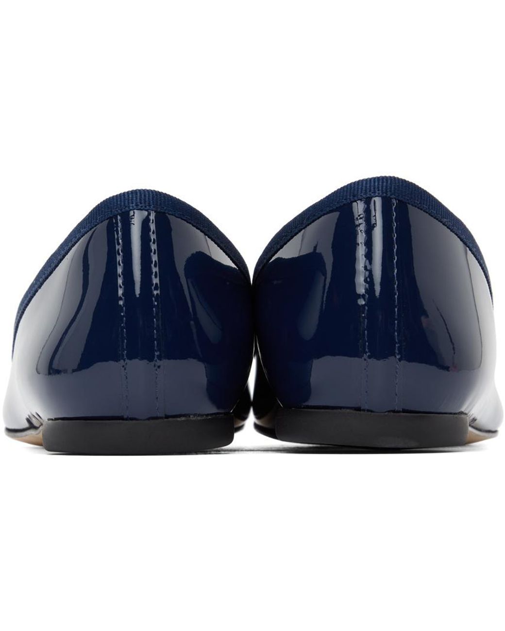 Repetto Blue Patent Leather Ballet Flats