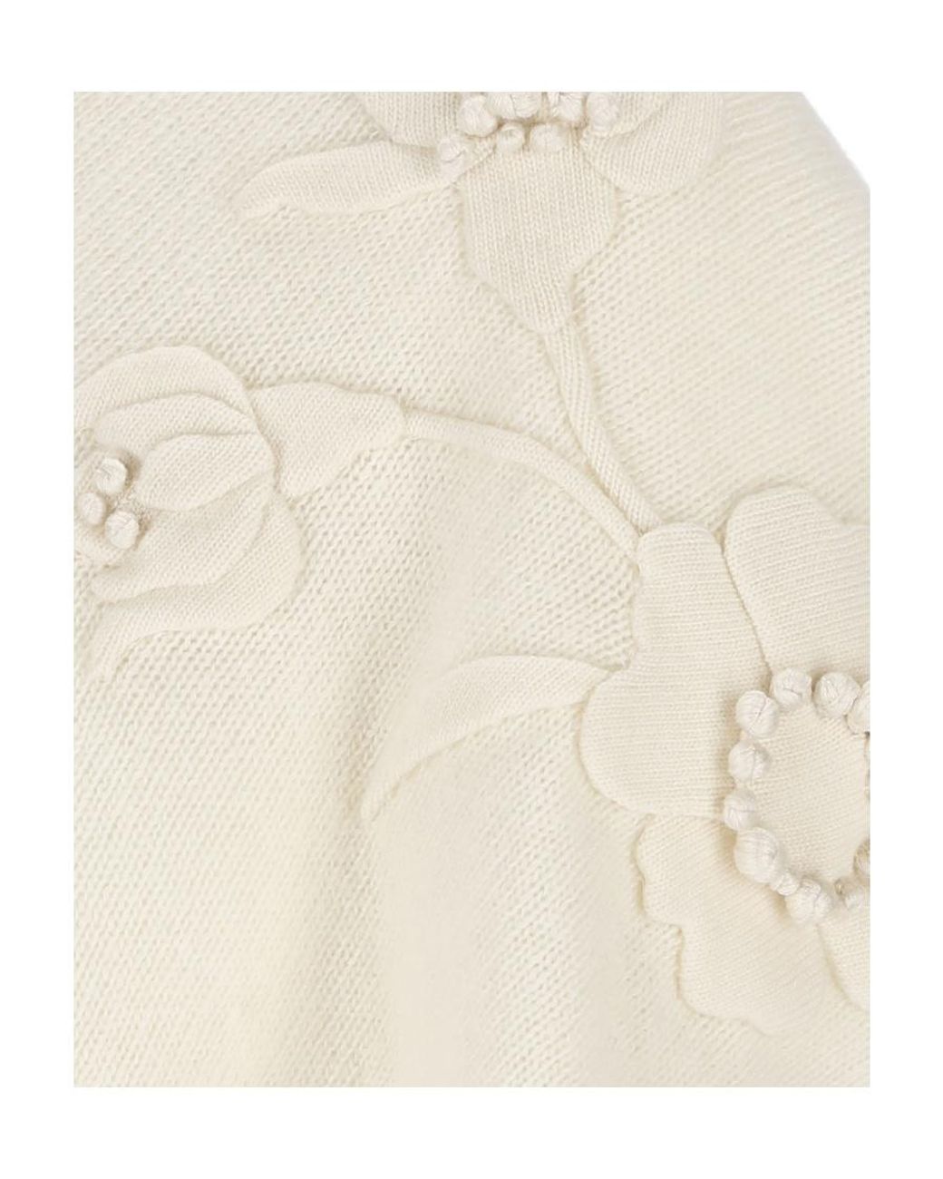 Valentino White V-Neck Knitted Pullover
