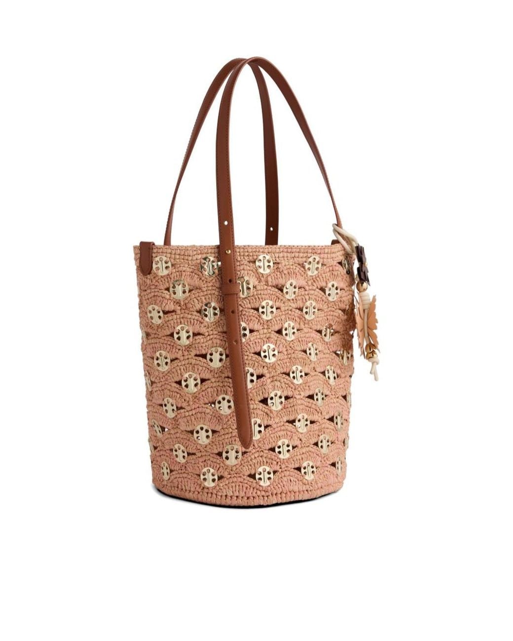 Rabanne Brown Rabanne Signature 1969 Discs Large Bucket Bag