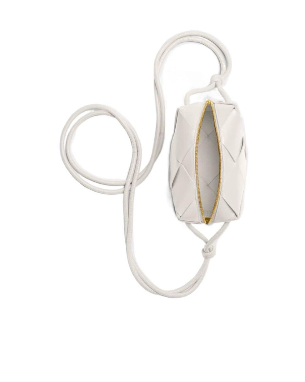 Bottega Veneta White Woven Designed Shoulder Bag