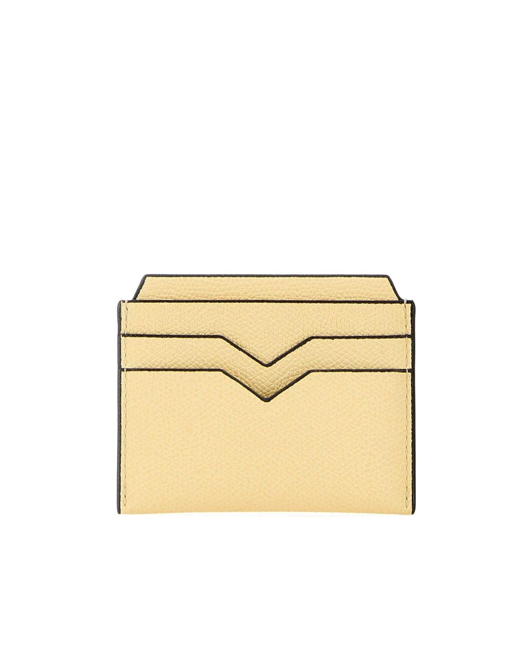 Valextra Metallic V-Shaped Lacquered Edge Cardholder