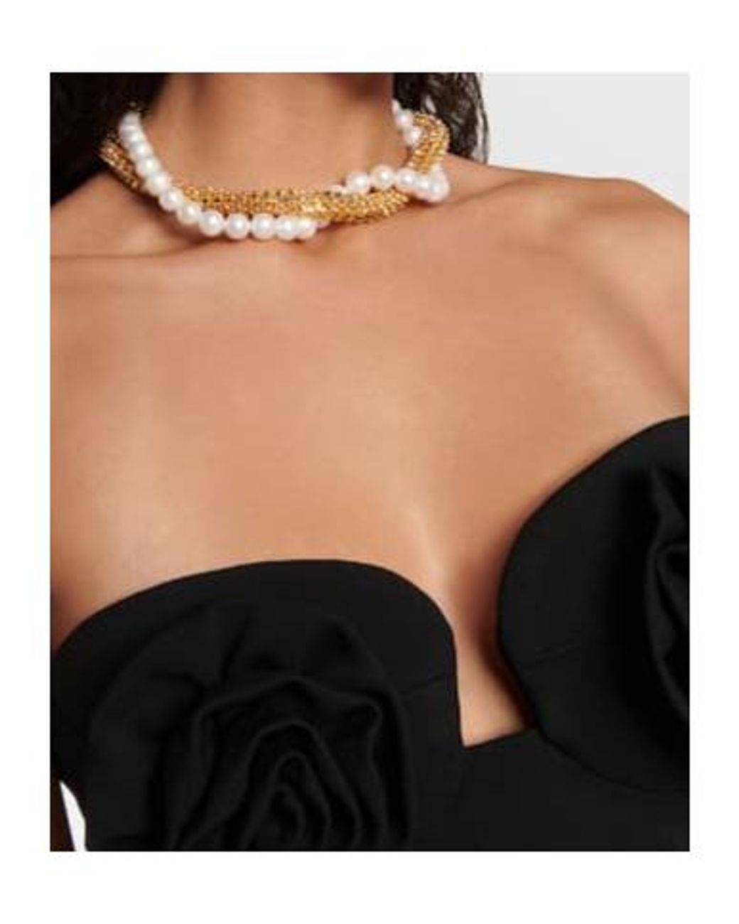 Magda Butrym Metallic Crystal And Faux Pearl Necklace