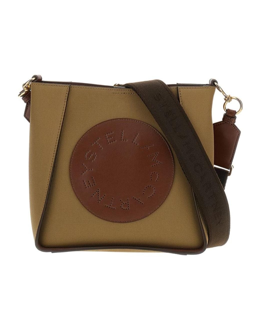 Stella McCartney Brown Logo Square Crossbody Bag