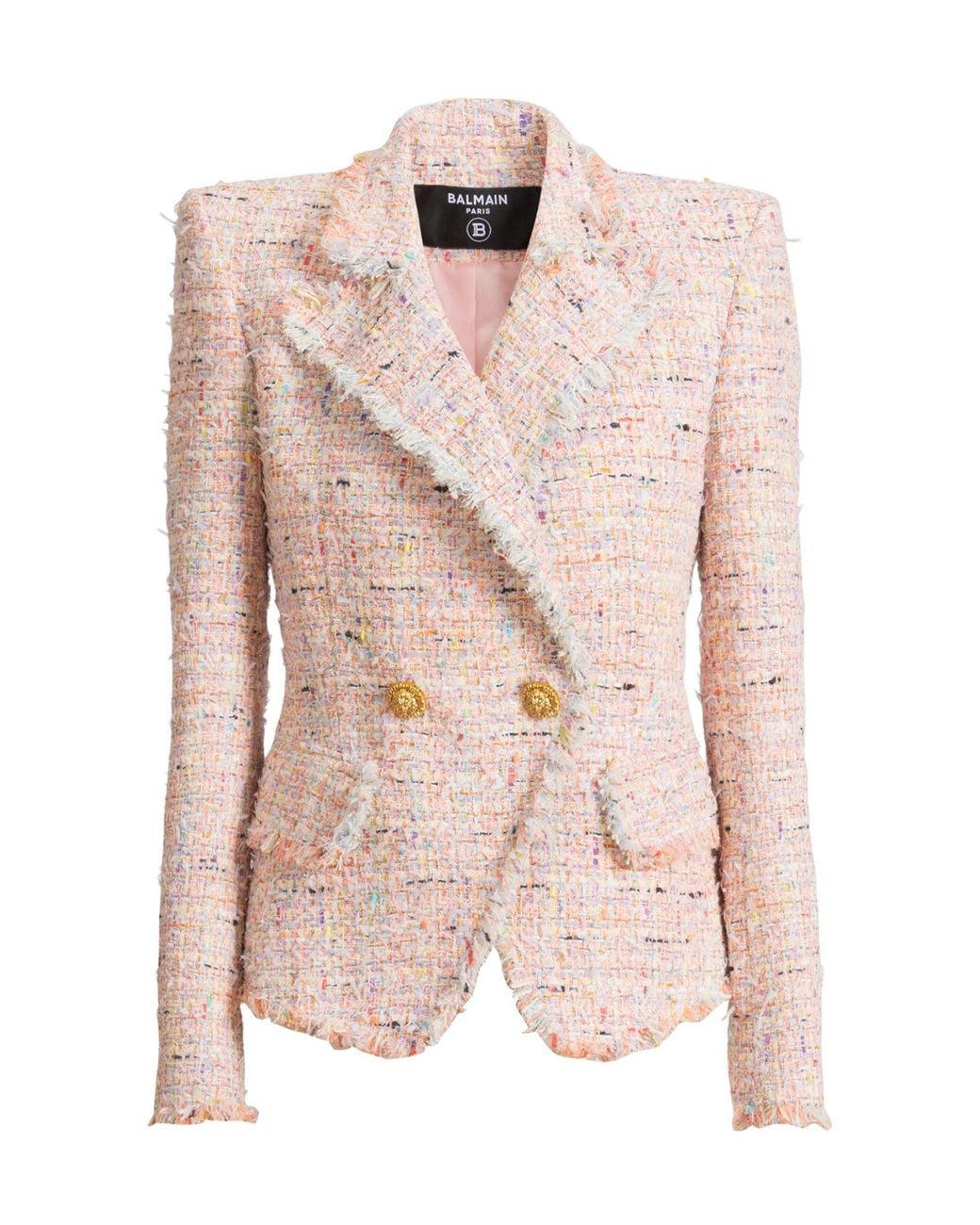 Balmain Pink Tweed 2-Button Jacket