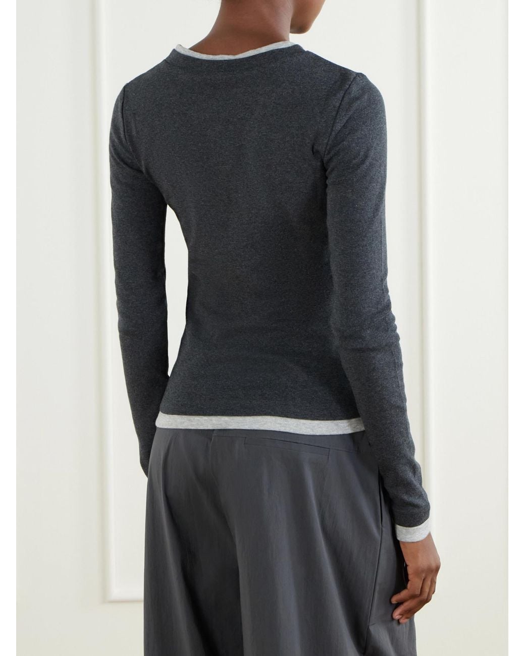 St. Agni Blue Crew Neck Long-Sleeve T-Shirt