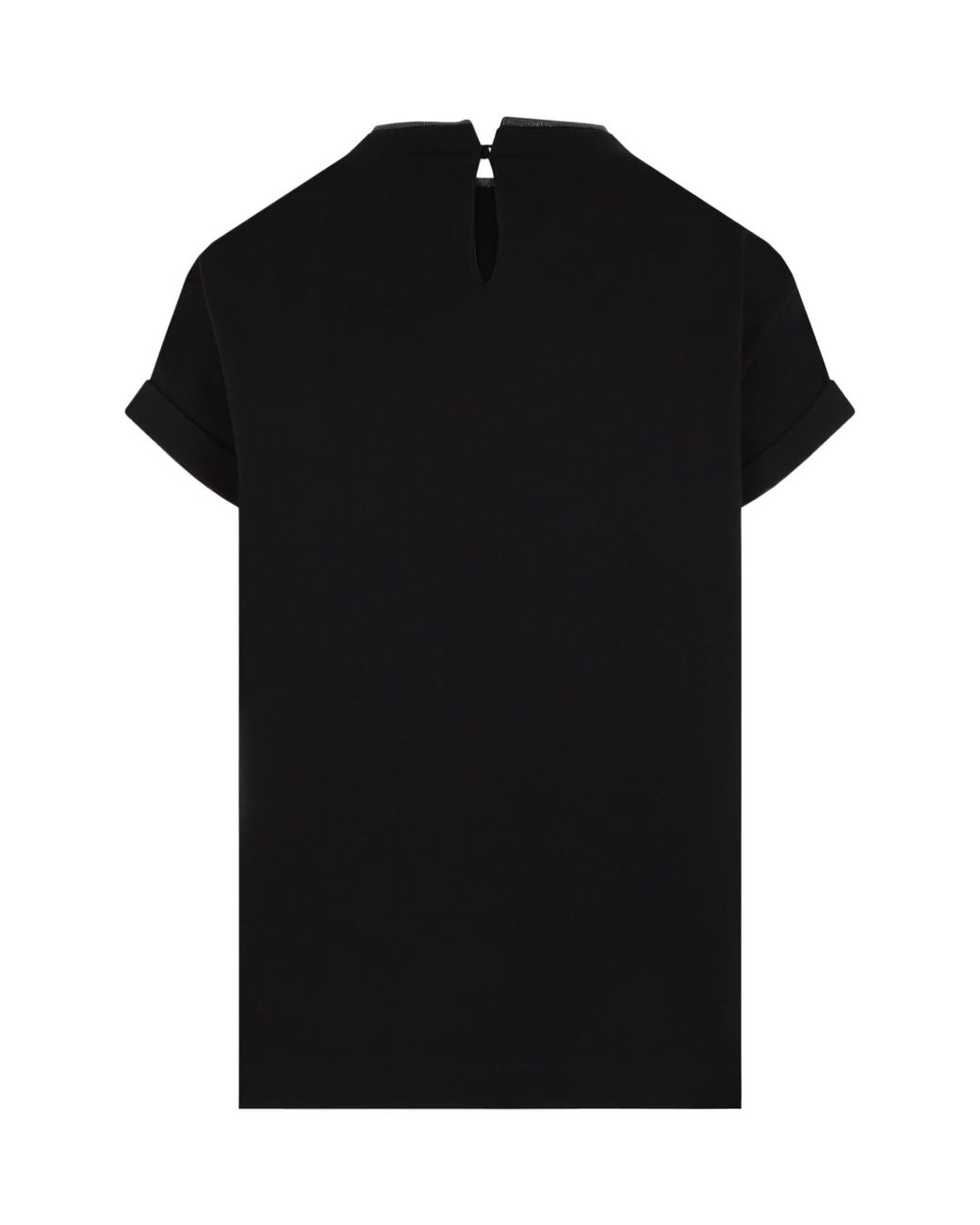 Brunello Cucinelli Black Cotton T-Shirt
