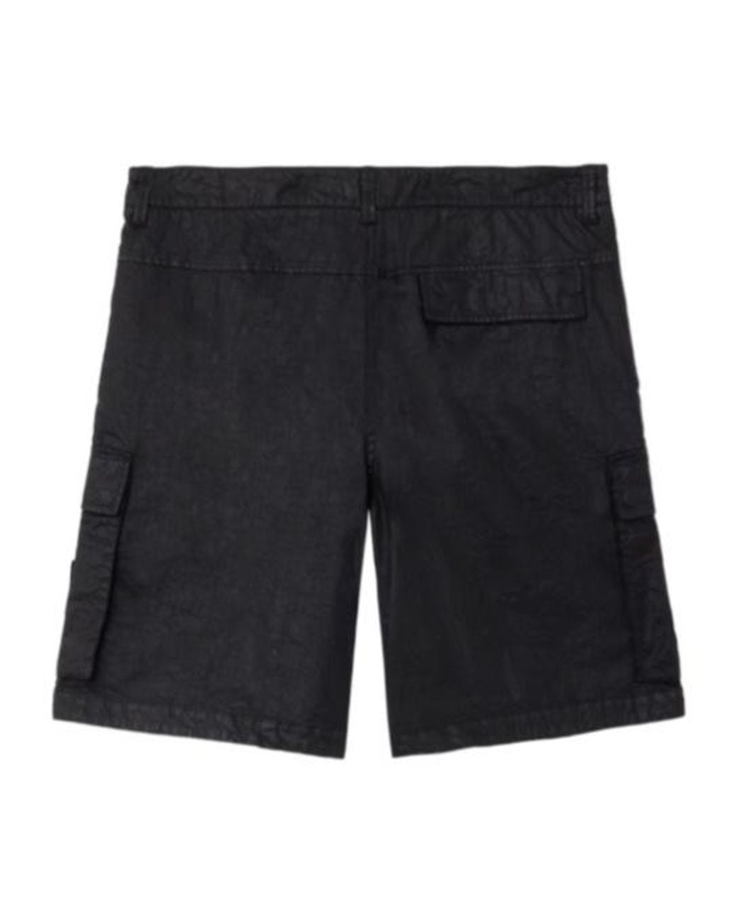 Stone Island Black Logo Patch Cargo Shorts for men