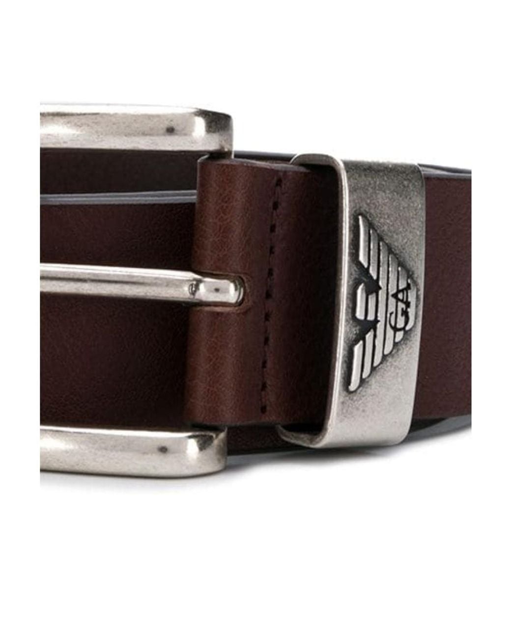 Emporio Armani White Logo Detail Belt for men