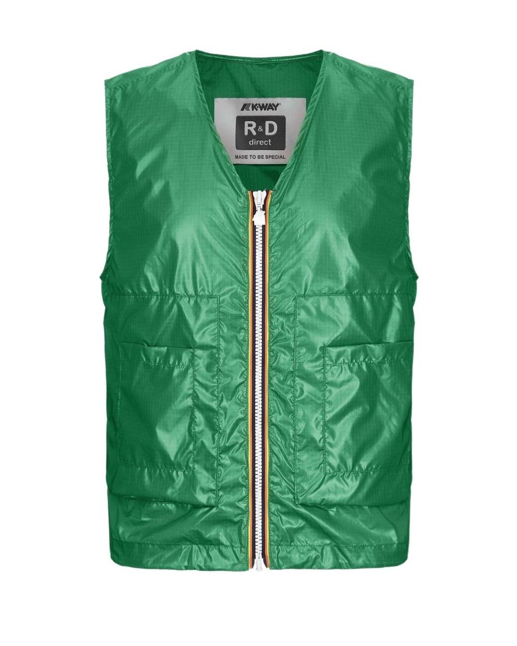 K-Way Green Barnel Zipped Vest for men