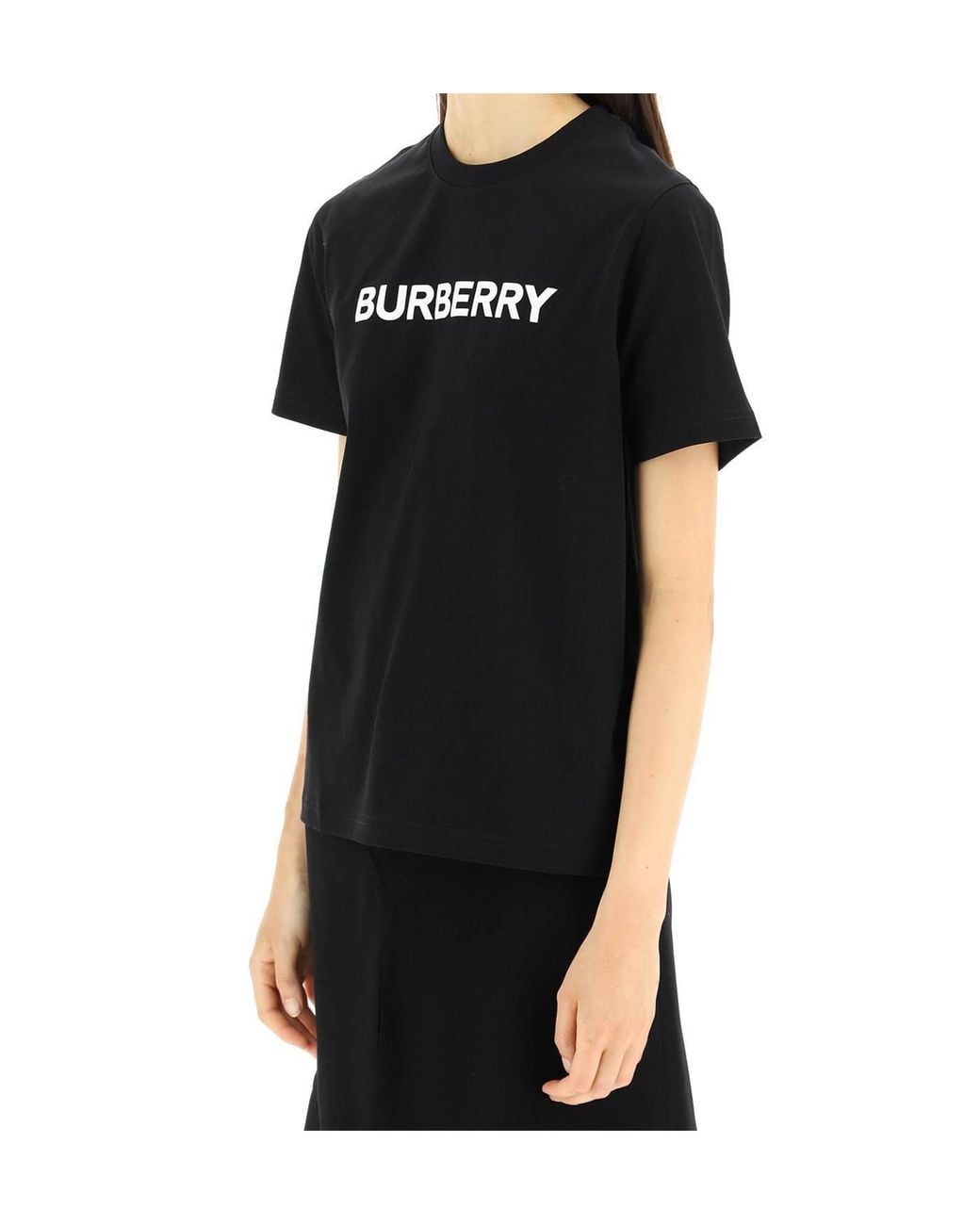 Burberry Black Logo Printed Crewneck T-Shirt