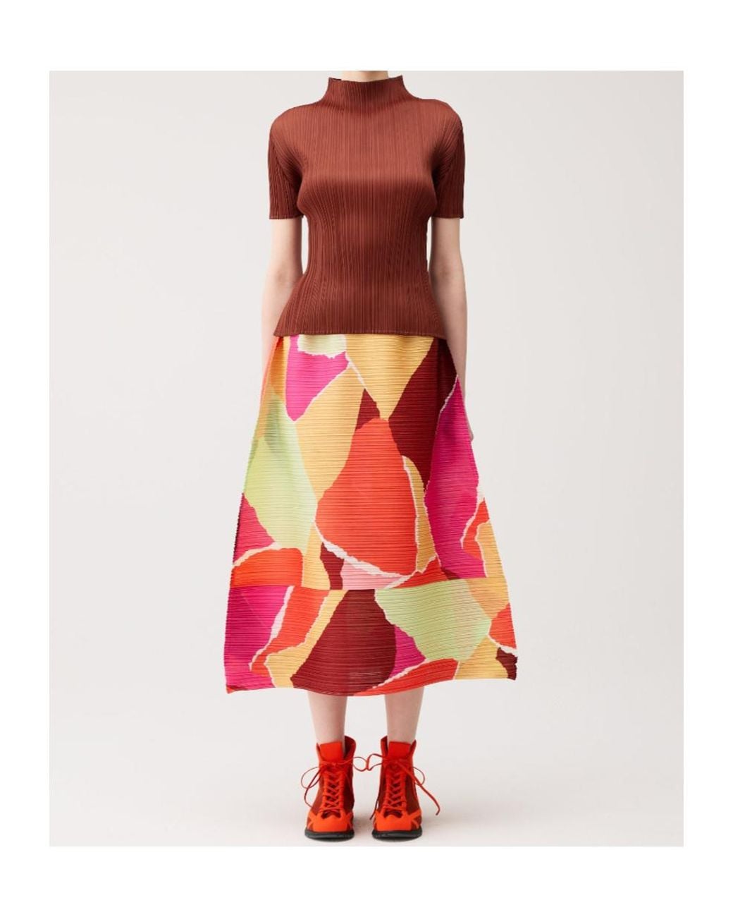 Pleats Please Issey Miyake Red Surprise Skirt
