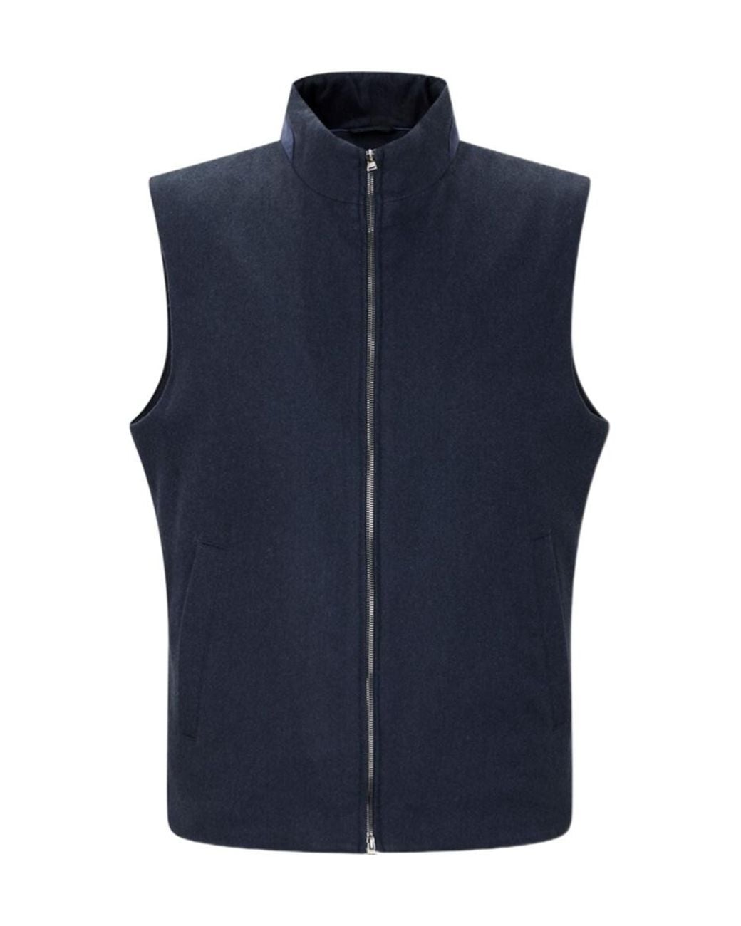 Herno Blue High-Necked Sleeveless Vest for men
