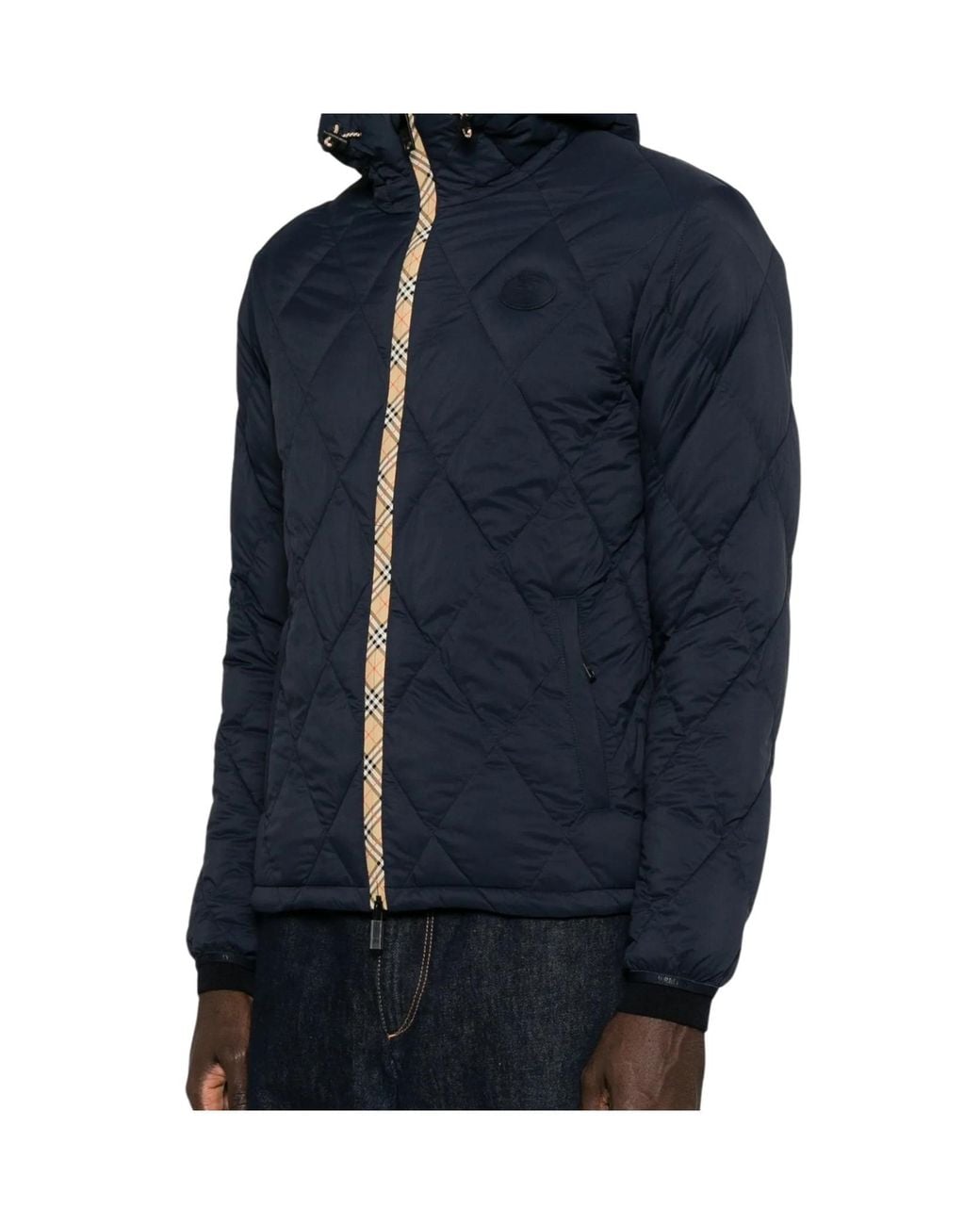 Burberry Blue Hescott Quilted Hooded Jacket for men