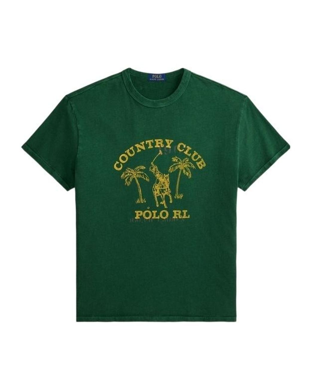Polo Ralph Lauren Green Printed Crew Neck T-Shirt for men