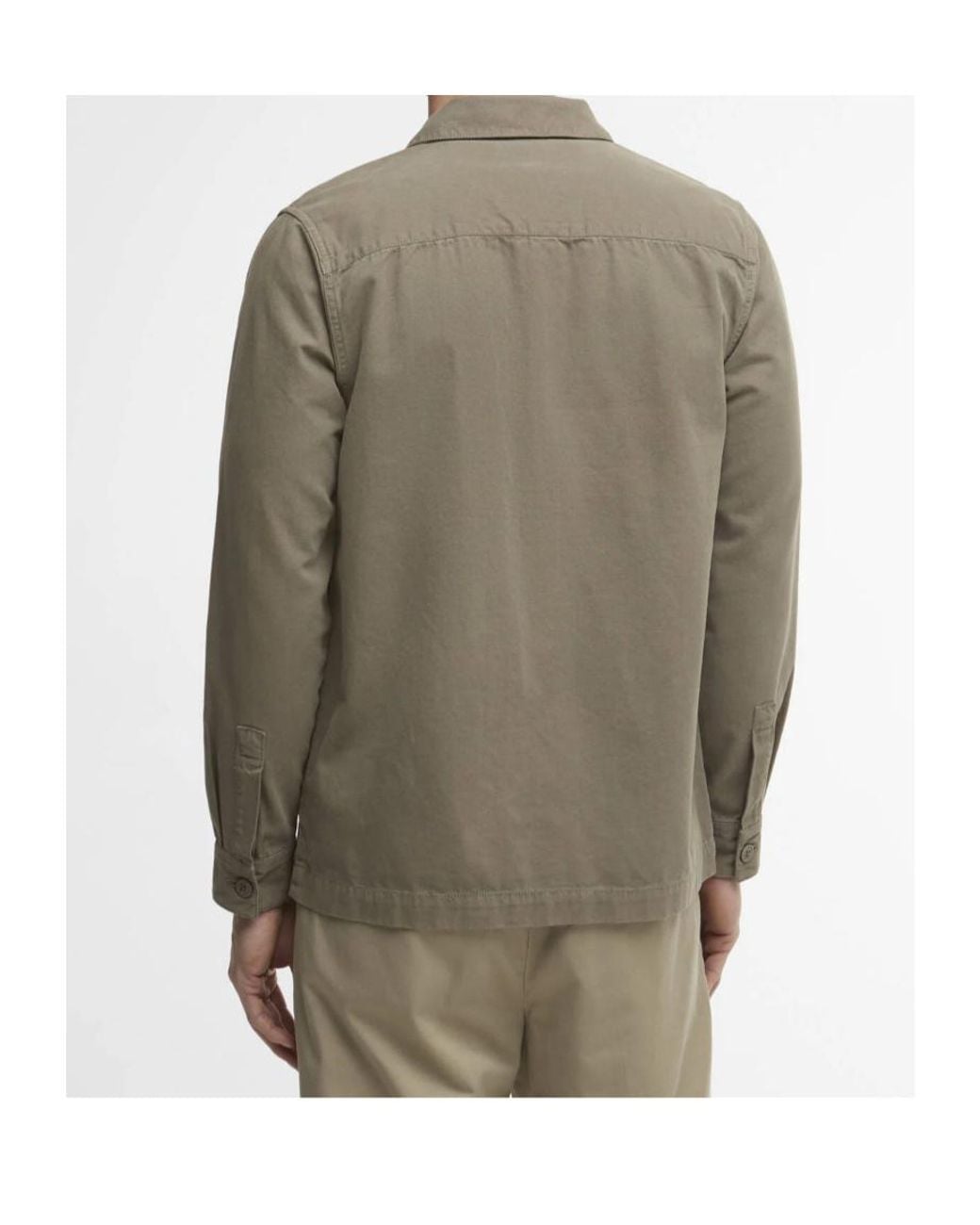 Barbour Green Washed Cotton Overshirt for men
