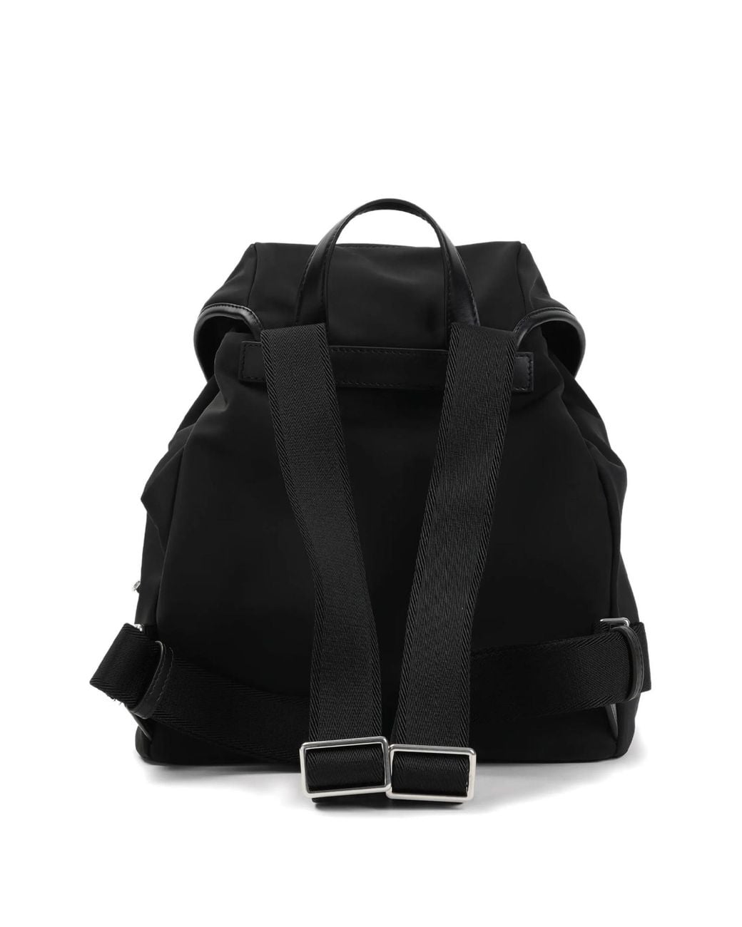 Moncler Black Logo Plaque Foldover Top Backpack